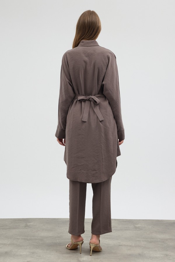 Modal Cupra Tunic and Pants Set - Mink