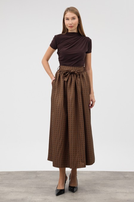 Matilda Jacquard Skirt - Camel