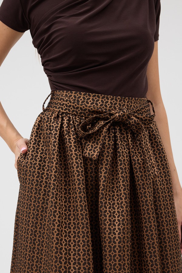 Matilda Jacquard Skirt - Camel