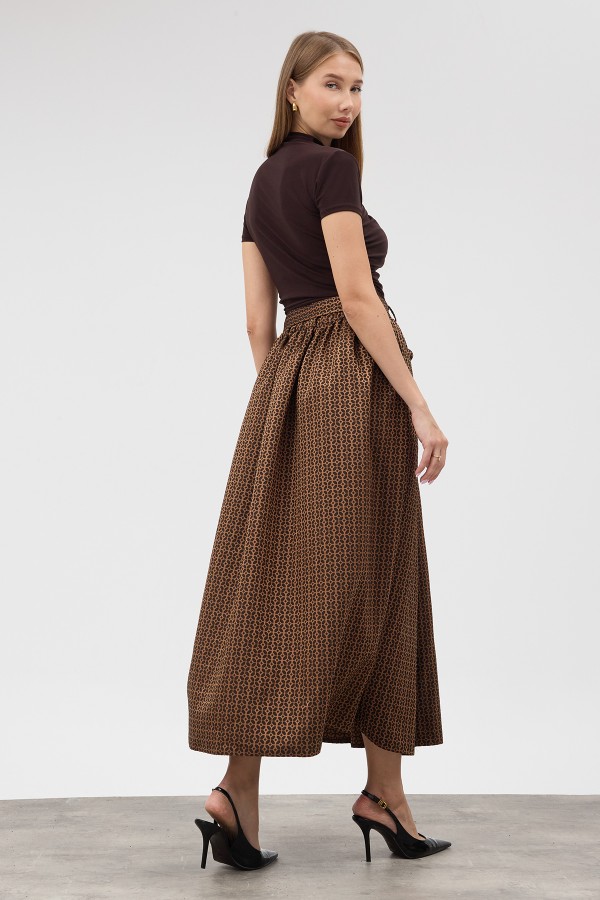 Matilda Jacquard Skirt - Camel