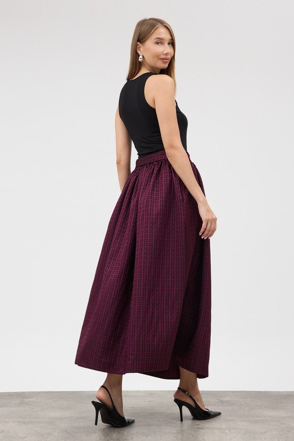 Matilda Jacquard Skirt - Fuchsia