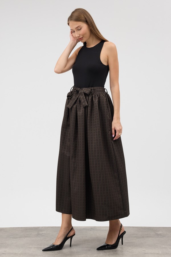 Matilda Jacquard Skirt - Khaki