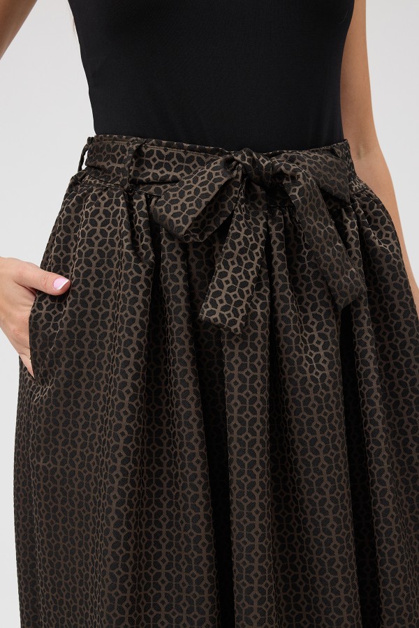 Matilda Jacquard Skirt - Khaki