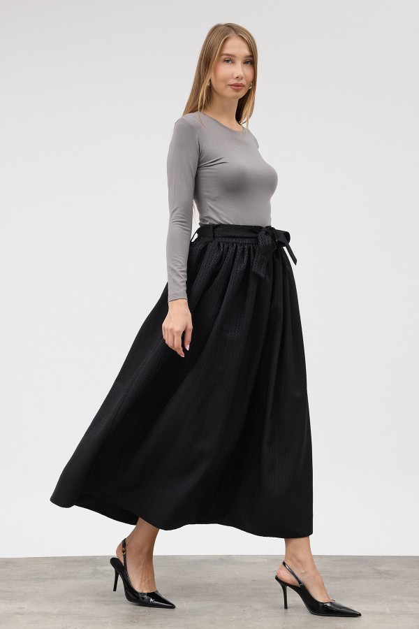 Matilda Jacquard Skirt - Black