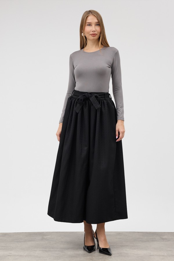 Matilda Jacquard Skirt - Black