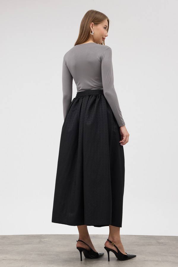 Matilda Jacquard Skirt - Black
