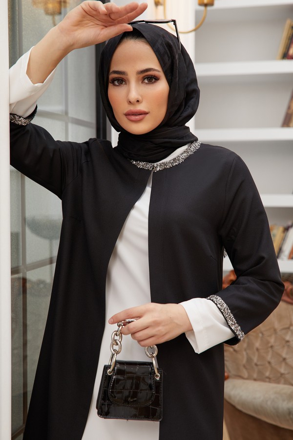 Stone Striped Triple Suit - Black