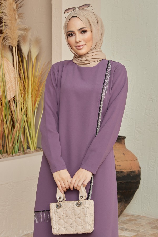 Chain Tunic Pants Set - Lilac