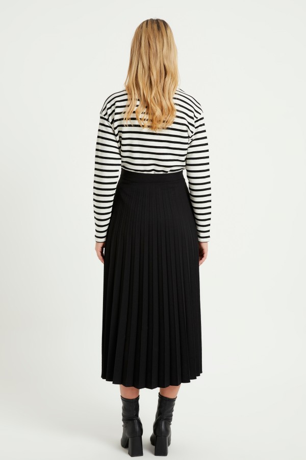 Piliseli Basic Etek - Siyah