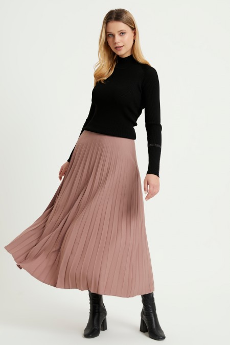 Pleated Basic Skirt - Mink