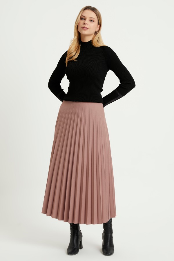 Pleated Basic Skirt - Mink