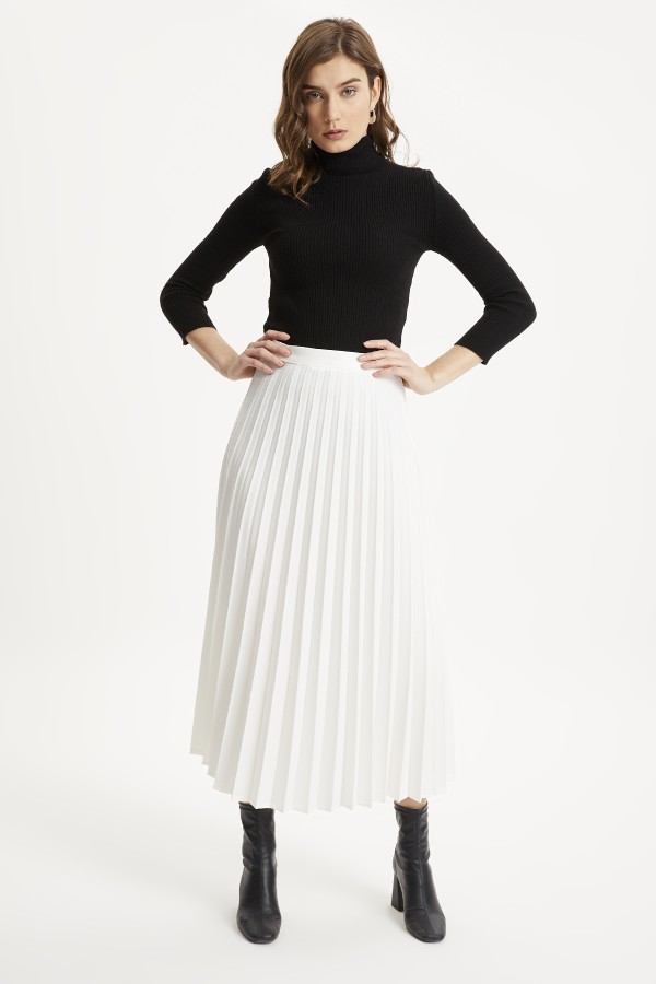 Piliseli Basic Etek - Ekru