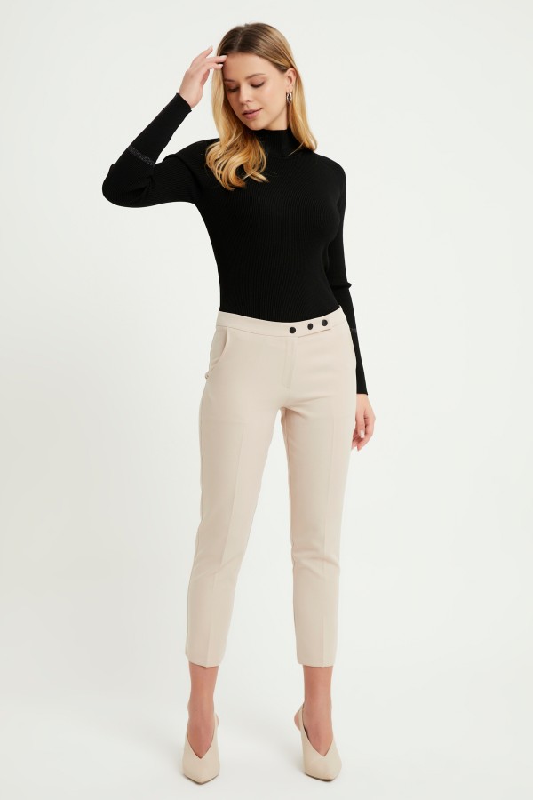 Cigarette 3 Çıtlı Pantolon - Bej