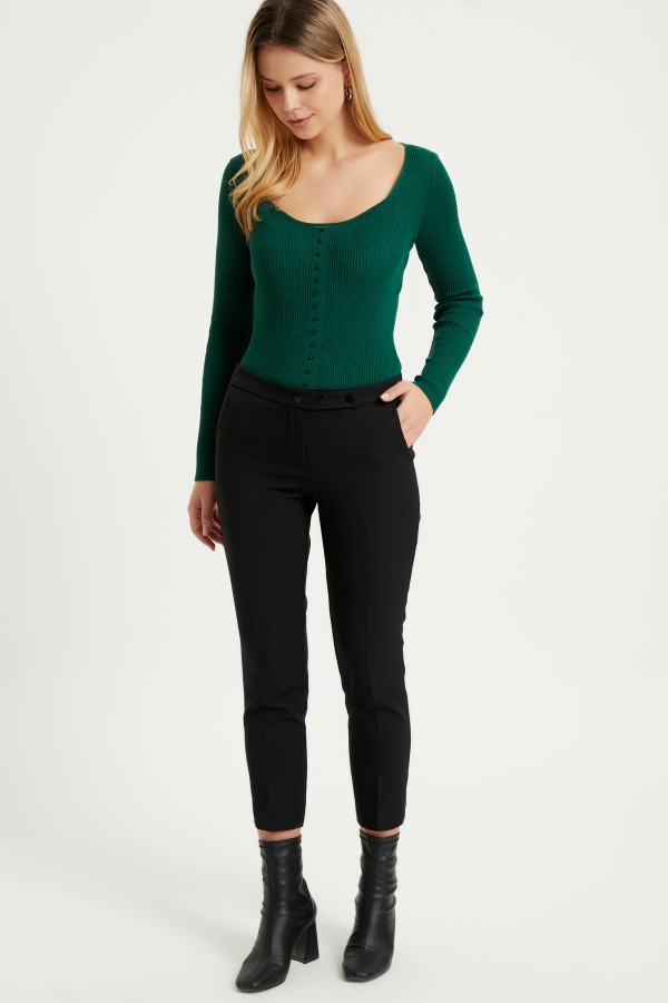 Cigarette 3 Çıtlı Pantolon - Siyah