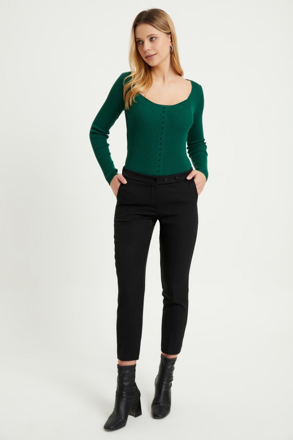 Cigarette 3 Çıtlı Pantolon - Siyah