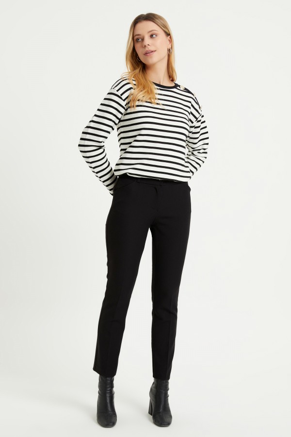 High Waist Trousers - Black