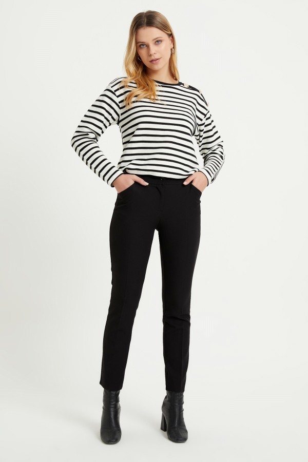 High Waist Trousers - Black