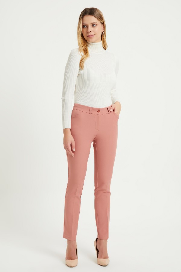 High Waist Trousers - Powder
