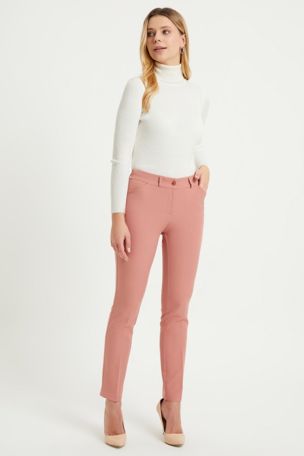 High Waist Trousers - Powder
