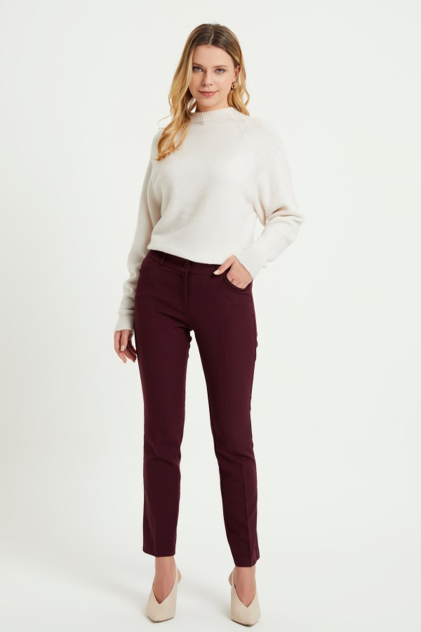 Yüksek Bel Pantolon - Mürdüm