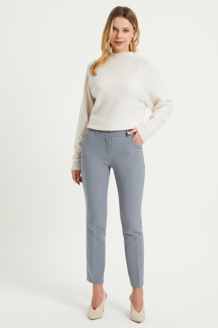 High Waist Trousers - Gray