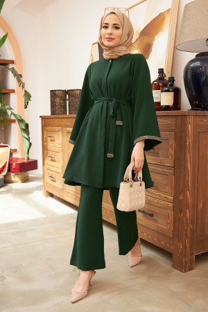 Spanish Trousers Tunic Suit - Emerald