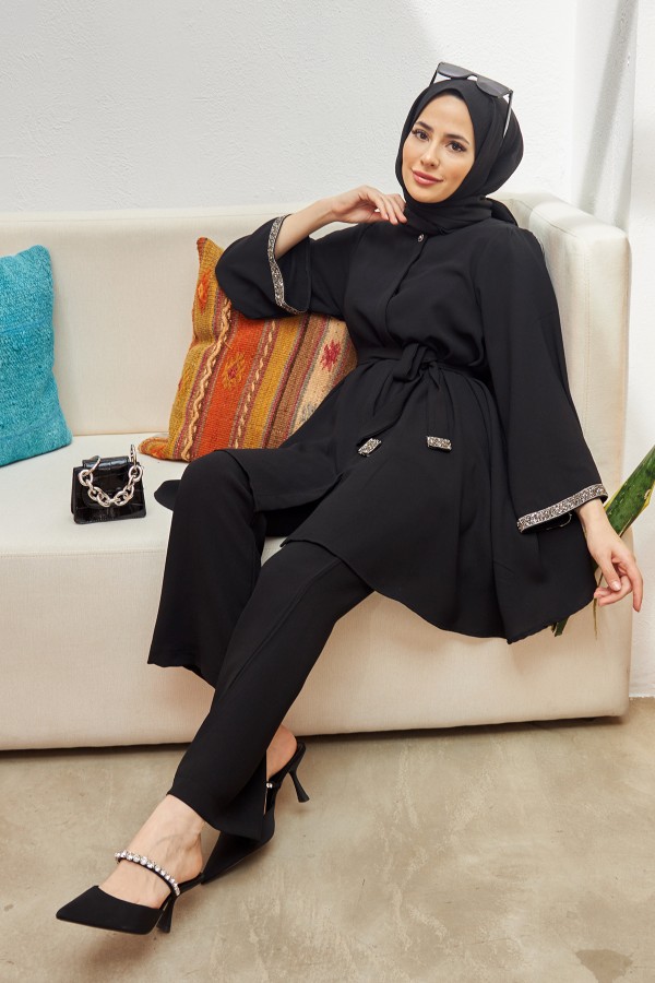 Spanish Trousers Tunic Suit - Black