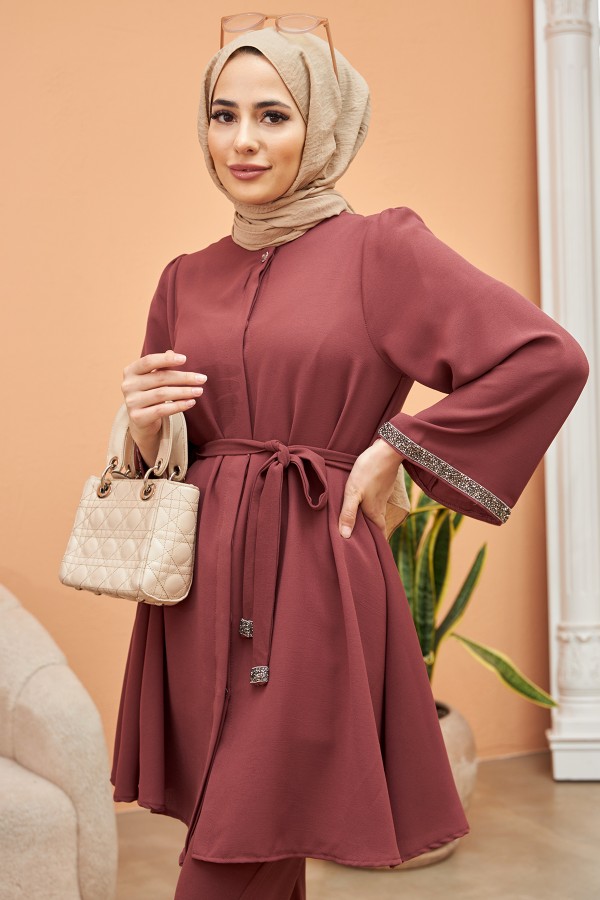 Spanish Trousers Tunic Suit - Dried Rose