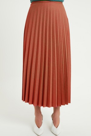 Pleated Basic Skirt - Tile