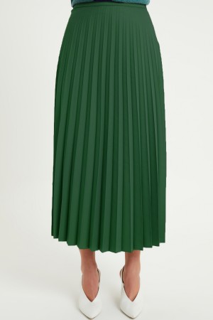 Pleated Basic Skirt - Emerald
