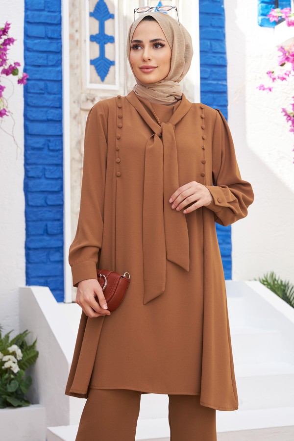 Fular Yaka İkili Takım - Camel