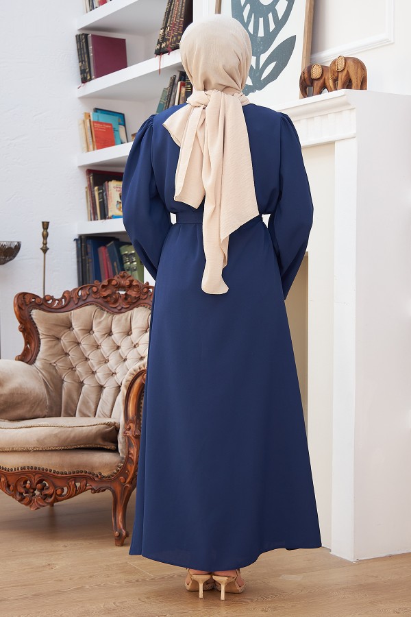 Omuzu Taşlı Abaya - İndigo