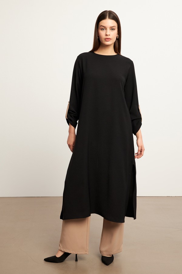 Afra Tunic Trousers Set - Black Afra Tunic Trousers Set - Black