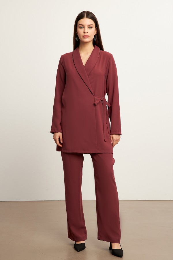 Piping Jacket and Trousers Set - Dusty Rose Piping Jacket and Trousers Set - Dusty Rose