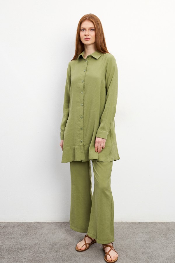 Cupra Tunik Pantolon Takım - Çağla Yeşili