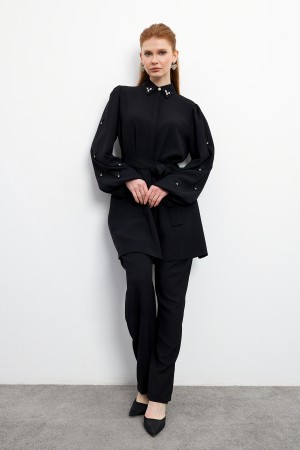 Leora Tunic Trouser Set - Black Leora Tunic Trouser Set - Black