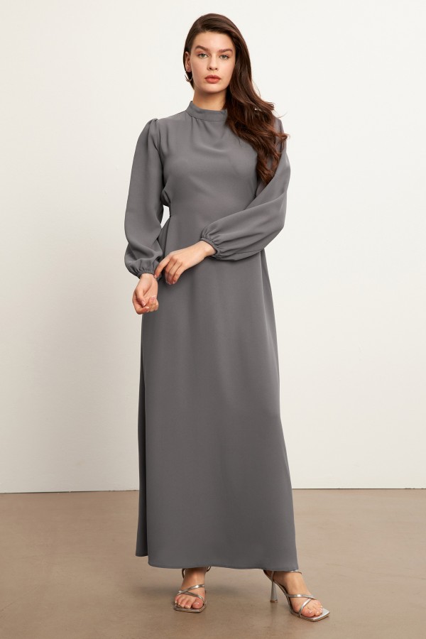 Nevra Belted Dress - Gray Nevra Belted Dress - Gray