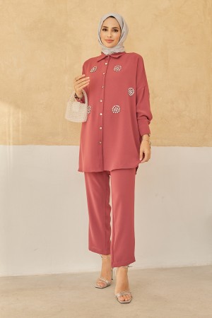 Stone Double Suit - Dusty Rose