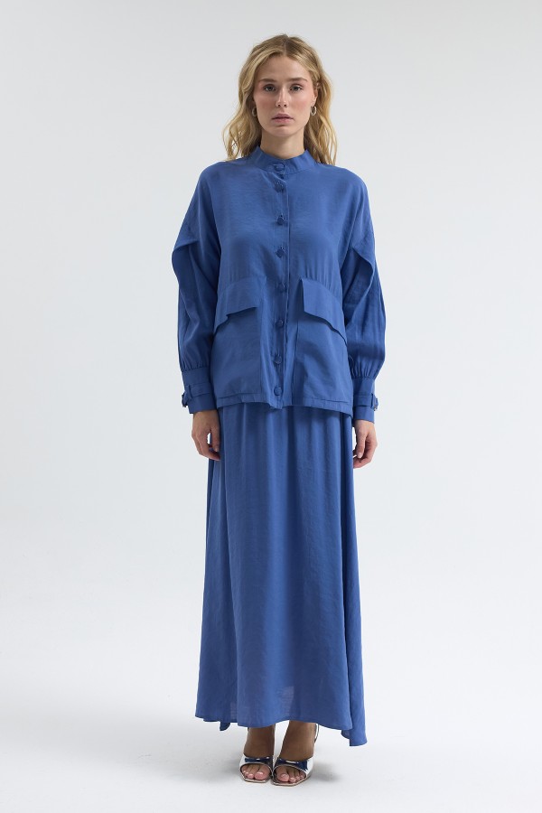 Terra Skirt and Blouse Set - Indigo