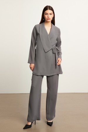 Chain Jacket Trousers Set - Gray Chain Jacket Trousers Set - Gray