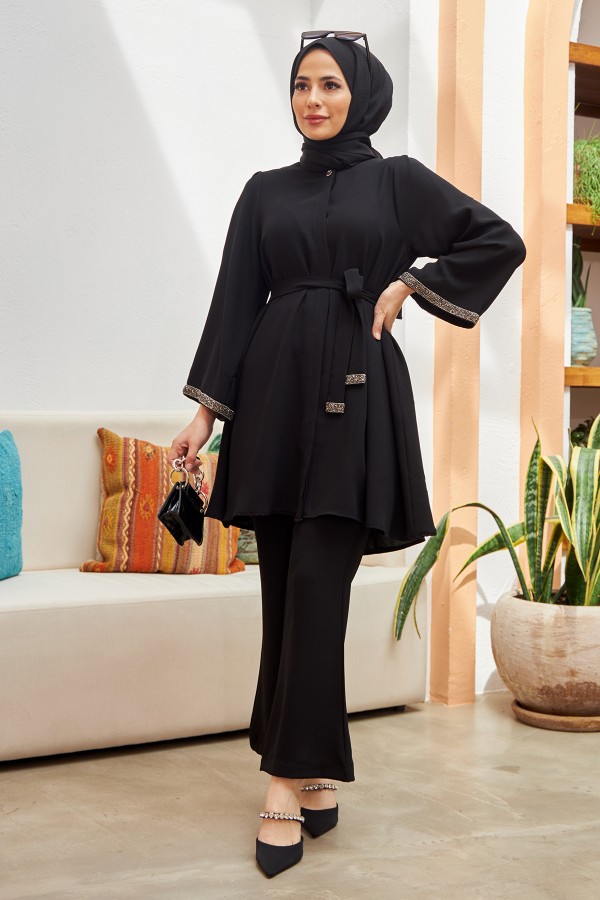 Spanish Trousers Tunic Suit - Black