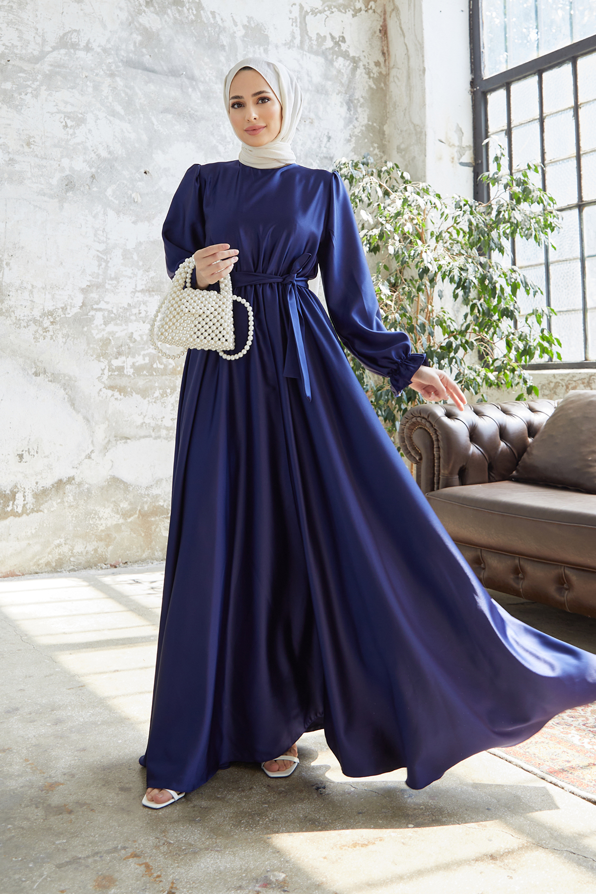 indigo satin dress Indigo WOMAN Satin Maxi Dress 3562842